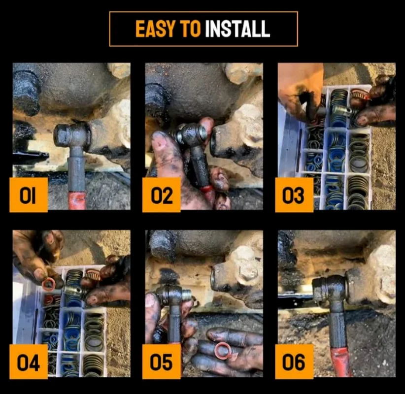 Junta de tapón de drenaje de aceite de goma de Metal, arandela de unión de 100 piezas, compatible con M6 M8, M10, M12, M14, M16, juego combinado de anillos de sellado