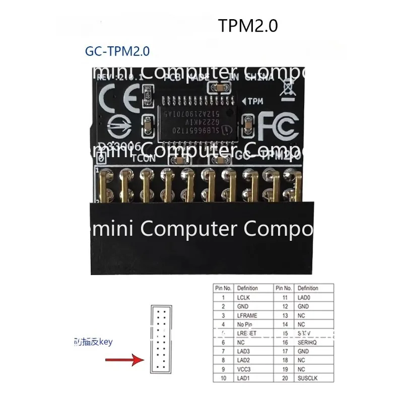 The security module TPM2.0 supports multiple brand motherboards with 12, 14, 18, 20 - 1-pin connectors.