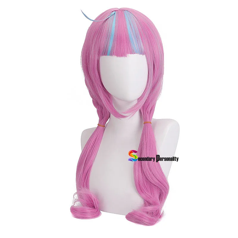 VTuber Hololive Minato Aqua Wig Mixed Blue Pink Straight Braids Girls Cosplay Long Braided Synthetic Hair Role Play