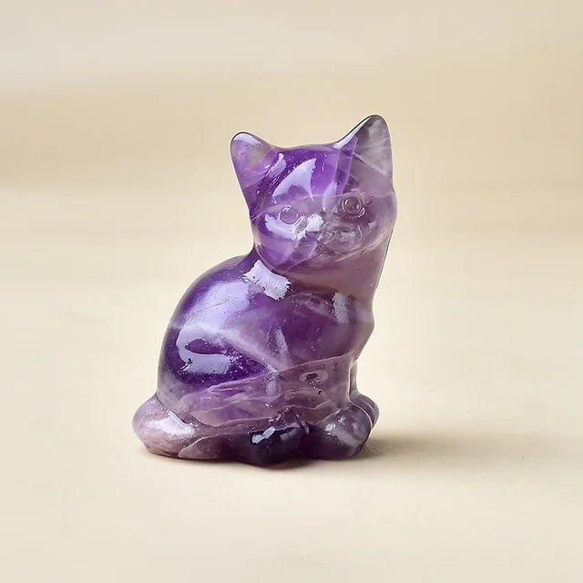 Natural crystal carved cat, a perfect choice for home decoration as a crystal gift ornament, a great option for healing crystals 4