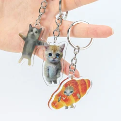 Porte-clés pendentif chat drôle pour homme, porte-clés en métal, porte-clés de voiture, accessoires de clé, lien JOResin, porte-clés de sac Happy Gels, cadeau étudiant