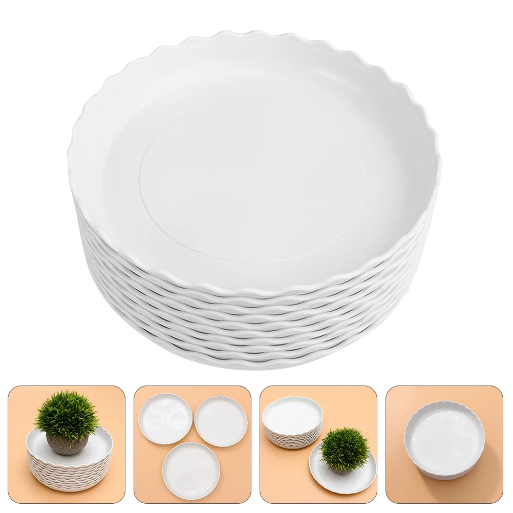 

20 шт. пластиковый поднос для цветочного горшка, круглая тарелка для растений для использования в помещении и на открытом воздухе, капельный уловитель, садовый балкон, основание для растений, поднос для цветочного горшка