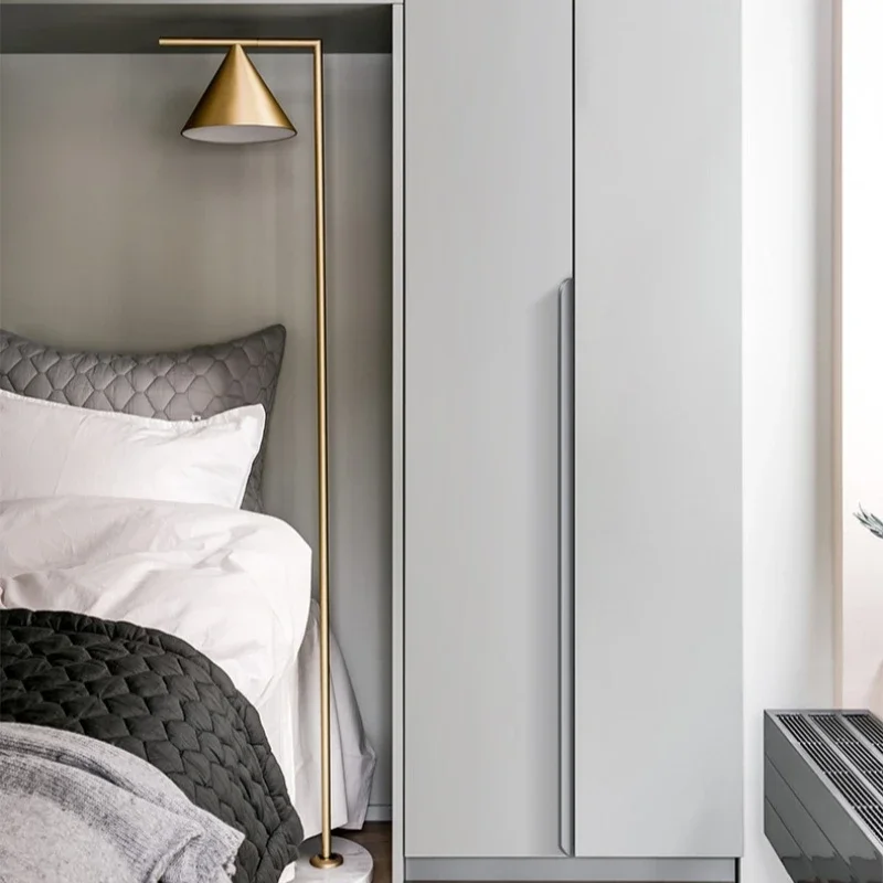 Maçaneta de porta preta longa de luxo leve invisível, sem perfuração, embrulho de borda de guarda-roupa, alça escondida no armário