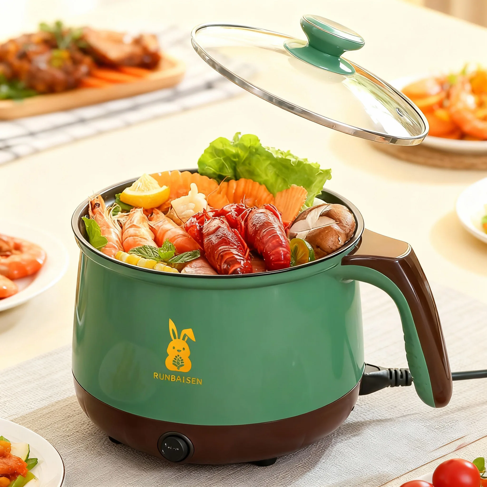 Electric Multi Cookers Double Layer Pot 1-2 People Household Non-stick Pan Hot Pot Rice Cooker Cooking Appliance