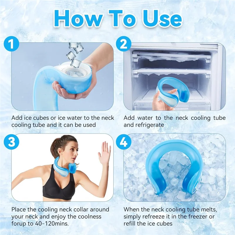 

L71A Многоразовый холодильник для шеи с льдом, рельефная охлаждающая трубка для занятий спортом на открытом воздухе, стресс, в помещении, дорожная повязка на шею и плечо