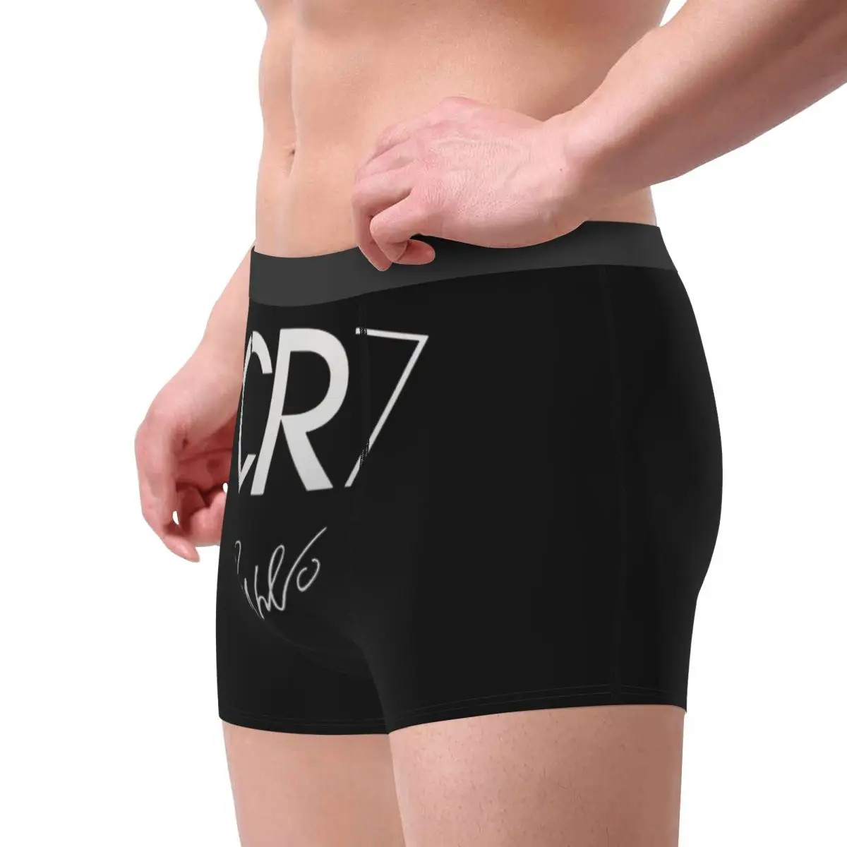 Men Boxer Briefs Shorts Panties CR7s Football Soccer Soft Underwear Ronaldos Homme Funny Plus Size Underpants