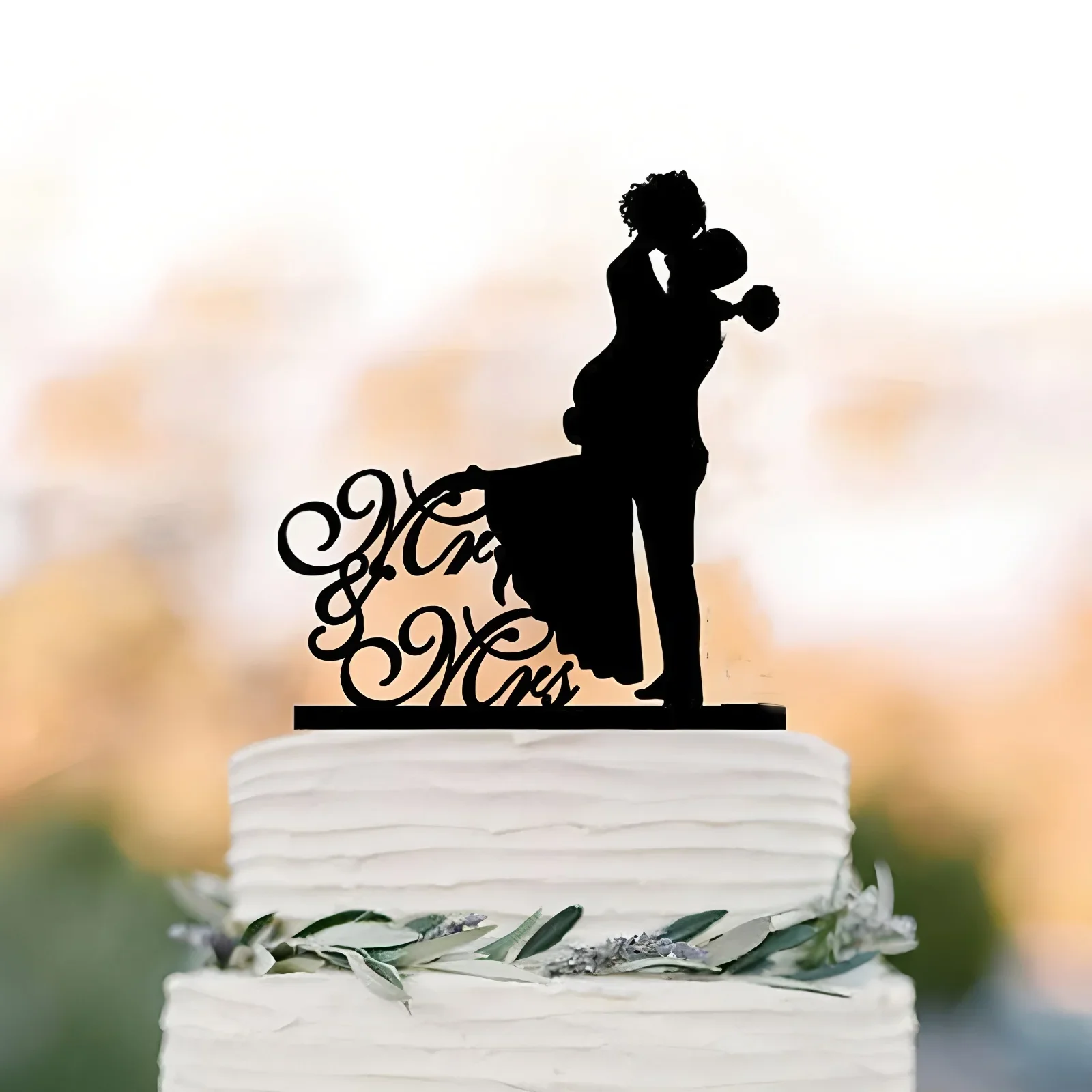 قطعة علوية أنيقة من الأكريليك الأسود للسيد السيدة للعروس والعريس لتزيين حفلات الزفاف والذكرى السنوية وعيد الحب #4