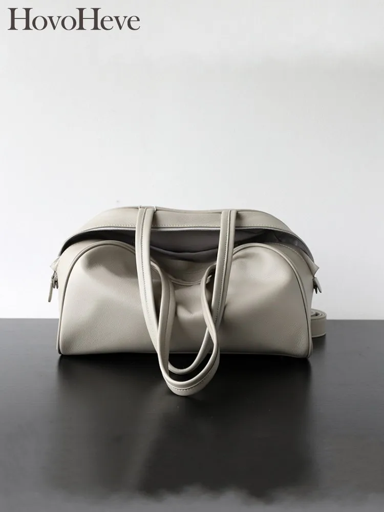 

Ladies Retro New Office Single Shoulder Bag Solid Color Genuine Leather Soft Leather Handbag Designer Tote Casual Crossbody Bags
