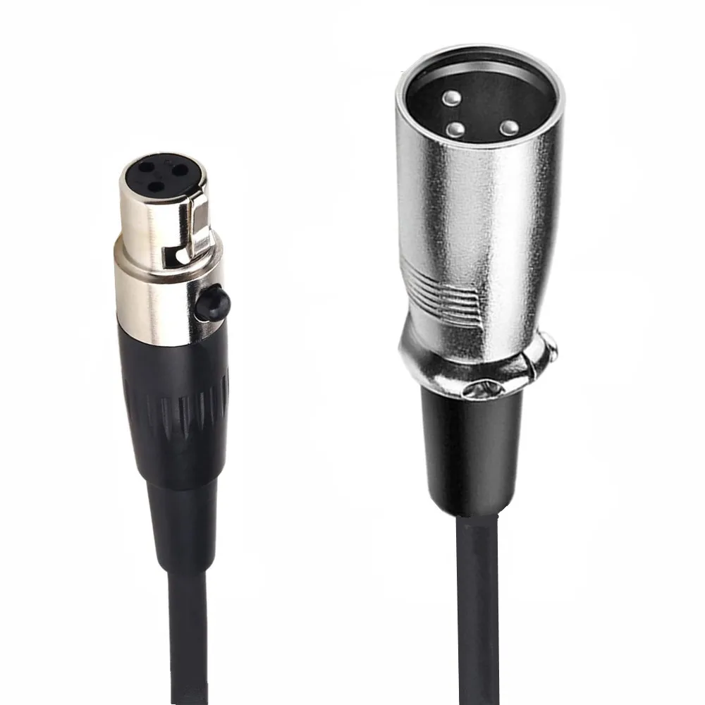 Mini XLR 3pin Male To XLR 3pin Female Audio Cable Aluminum Foil Shielded Copper Wire Audio Line Cable For Microphone Cameras