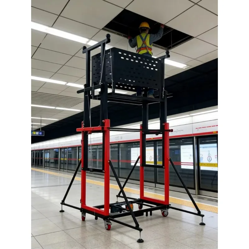 Electric Scaffolding Lift Fully Automatic Remote-Controlled Elevating Platform Folding Adjustable Rolling Scaffolding Lift