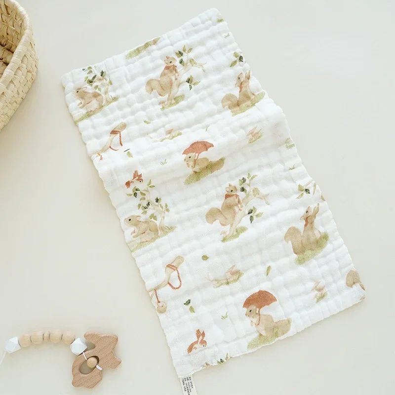 25X50CM Baby Face Towel 6 Layer Soft Cotton Muslin Burp Cloths Newborn Saliva Towels Children\'s Bath Accessories