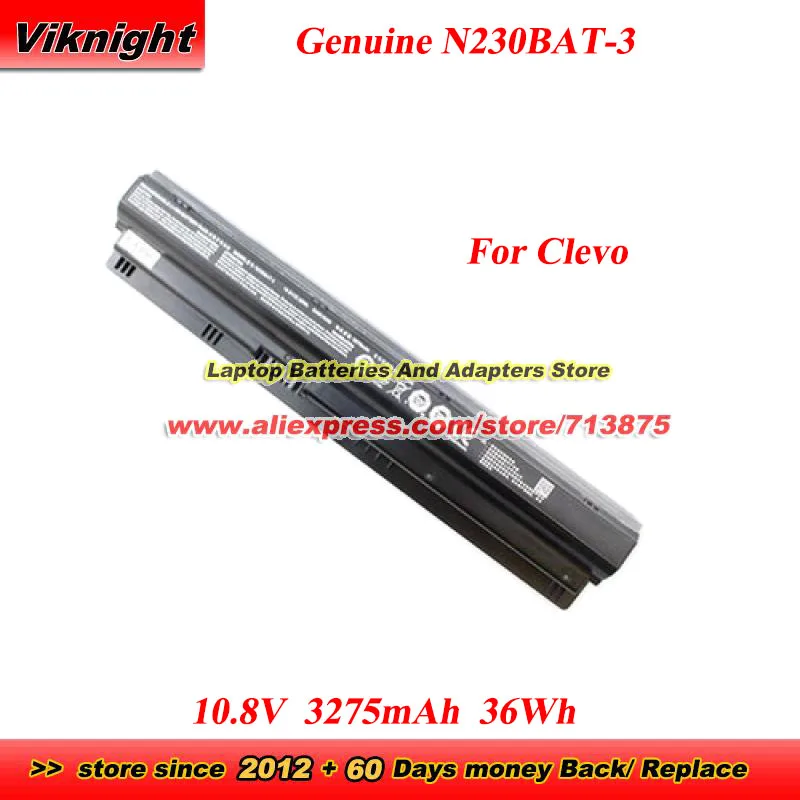Genuine N230BAT-3 Laptop Battery N230BAT for Clevo N230WU Notebook 10.8V 3275mAh 36Wh M-Book J371MB-J350SN-S2