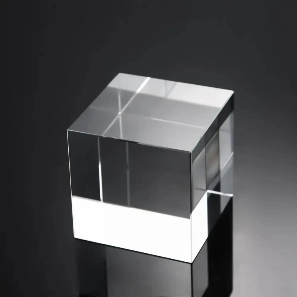 Solid Jewelry Display Riser Stands Stereoscopic glass Cube Display Stand Block Transparent Reusable