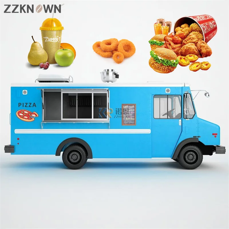 CE Approved Electric Mobile Food Truck Retro Coffee Crepe Snack Catering Car Vintage Hotdog Pizza Hamburger Ice Cream Cart