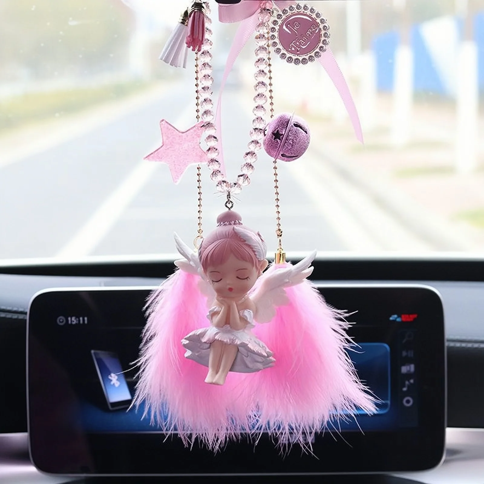 

Lucky Girl Car Pendant, Princess Angel Pendant, Lucky Accessories, Rearview Mirror Pendant, Car Interior Accessories