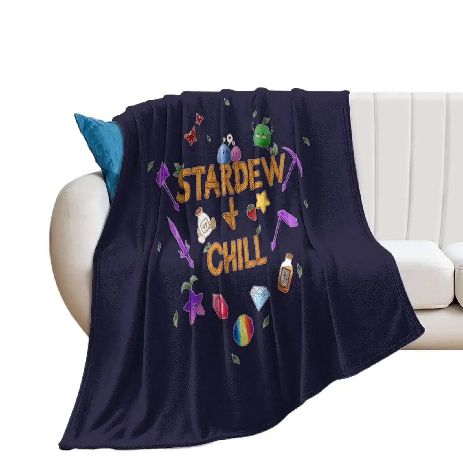 

Stardew and Chill Throw Blanket Personalized Gift Tourist Stuffeds Blankets