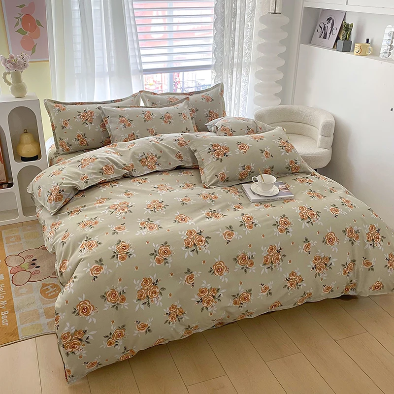 soft  Printed Duvet Cover Set  1 Duvet Cover+ 2 Pillowcases Bedding Set （Without Core Insert Not Included）