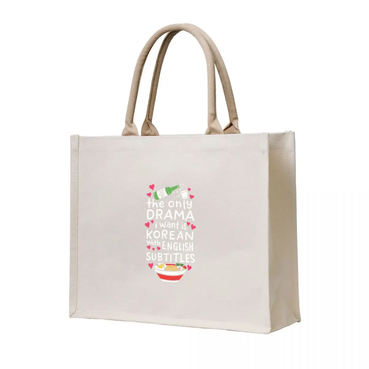 

The Only Drama I Want Is Korean With English Subtitles Tote Bag canvas bags women bag Woman shopper bag