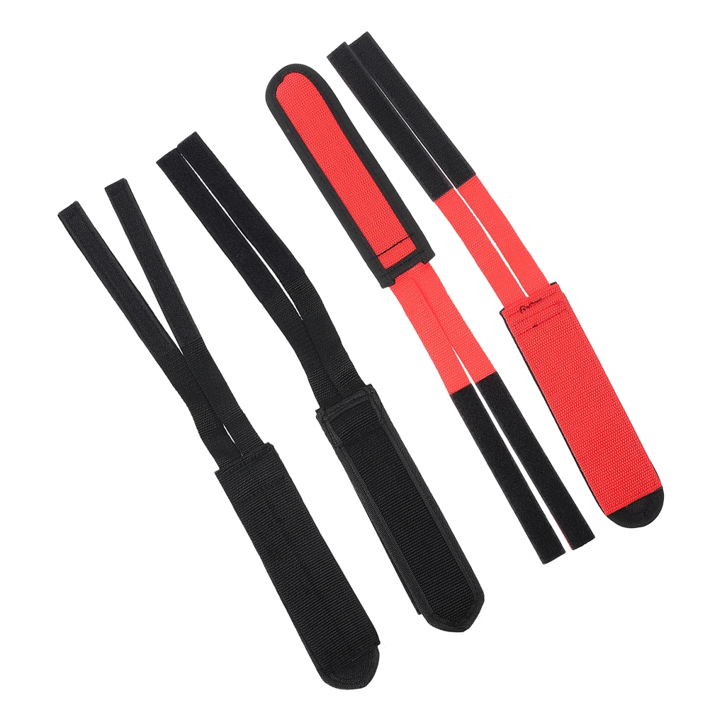 

4pcs Bike Adjustable Cycling Toe Straps Sports Sports Bike Pedal Straps Training Fitness Accessories Black Red Thick Wide