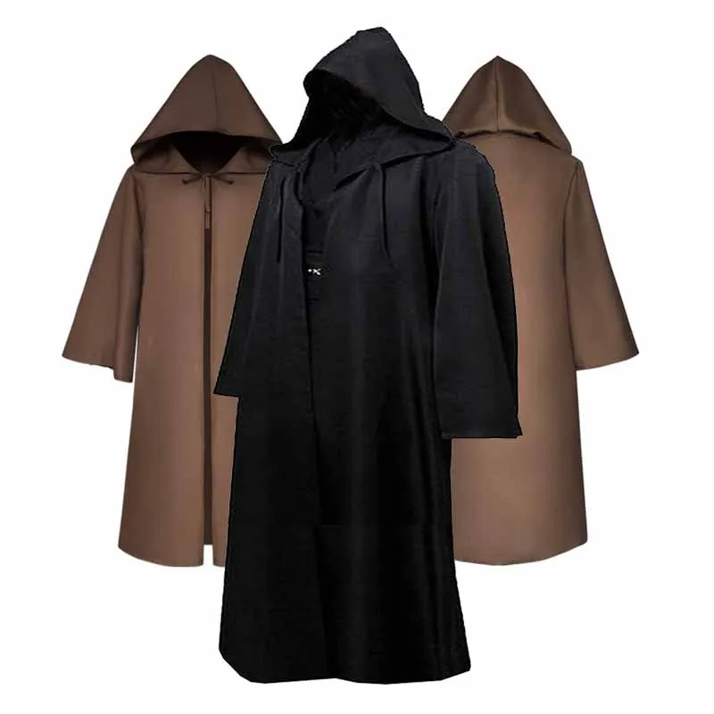 

Kids Halloween Witch Priest Hooded Black Robe Cloak Cosplay Costume Scary Ghost Cloak Child Holiday Dress Up Medieval Costumes