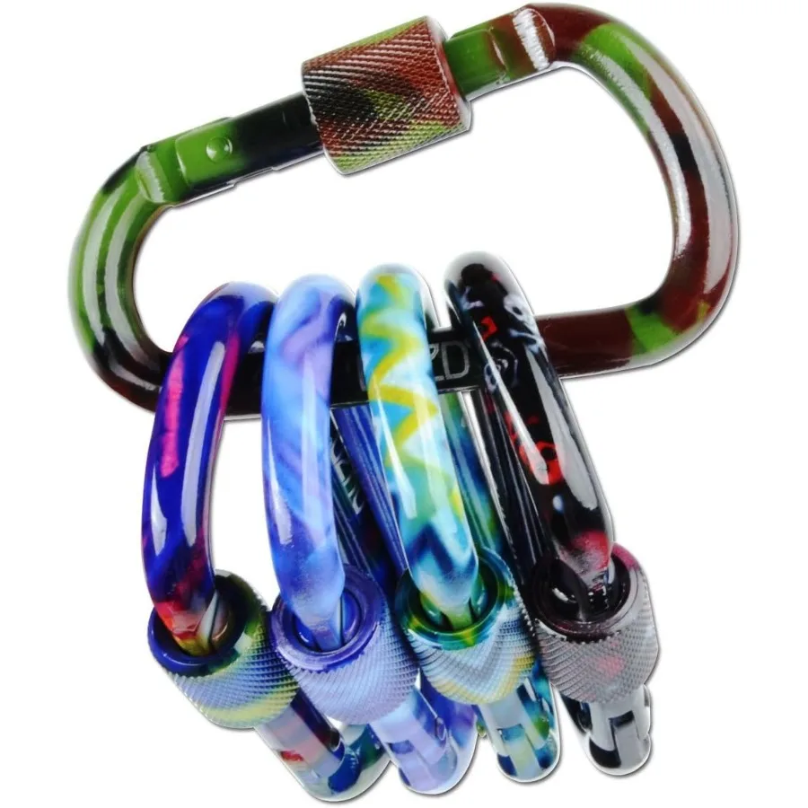 والعتاد سبائك الألومنيوم D شكل أبازيم D حلقة سلاسل المفاتيح المسمار قفل الربيع خطاف مشبك كيرينغ كليب هوك 5 كولو