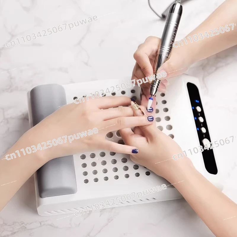 Brushless Turbine Nail Dust Collector Ultra-Quiet High Suction With Hand Rest Professional For Nail Salon