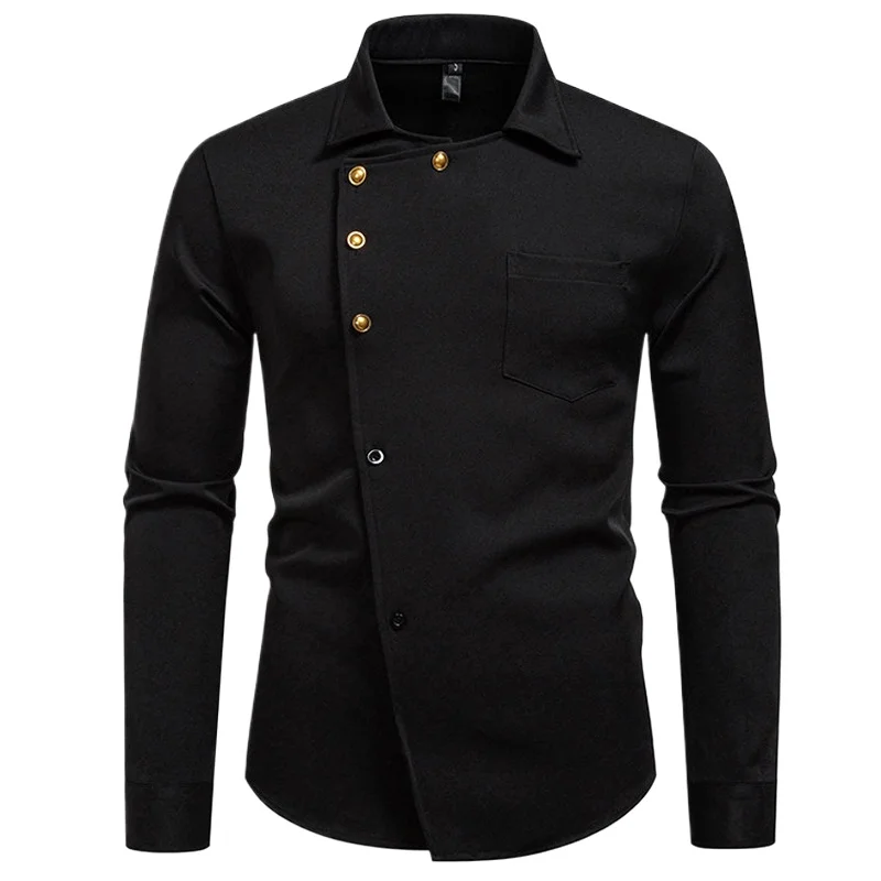 

Мужские дизайнерские рубашки с косыми карманами, люкс, индивидуальный стиль, мода 2026, высочайшее качество, готическая одежда для мужчин, рубашка-химизь для мужчин