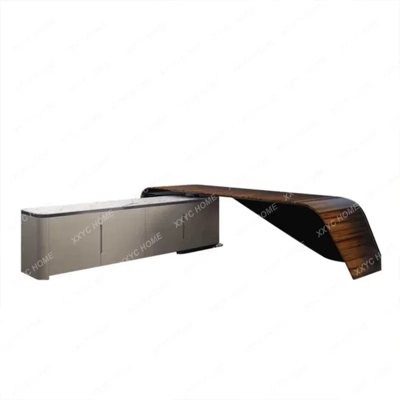 

Письменный стол из палисандра с градиентной окраской, обивка из искусственной кожи