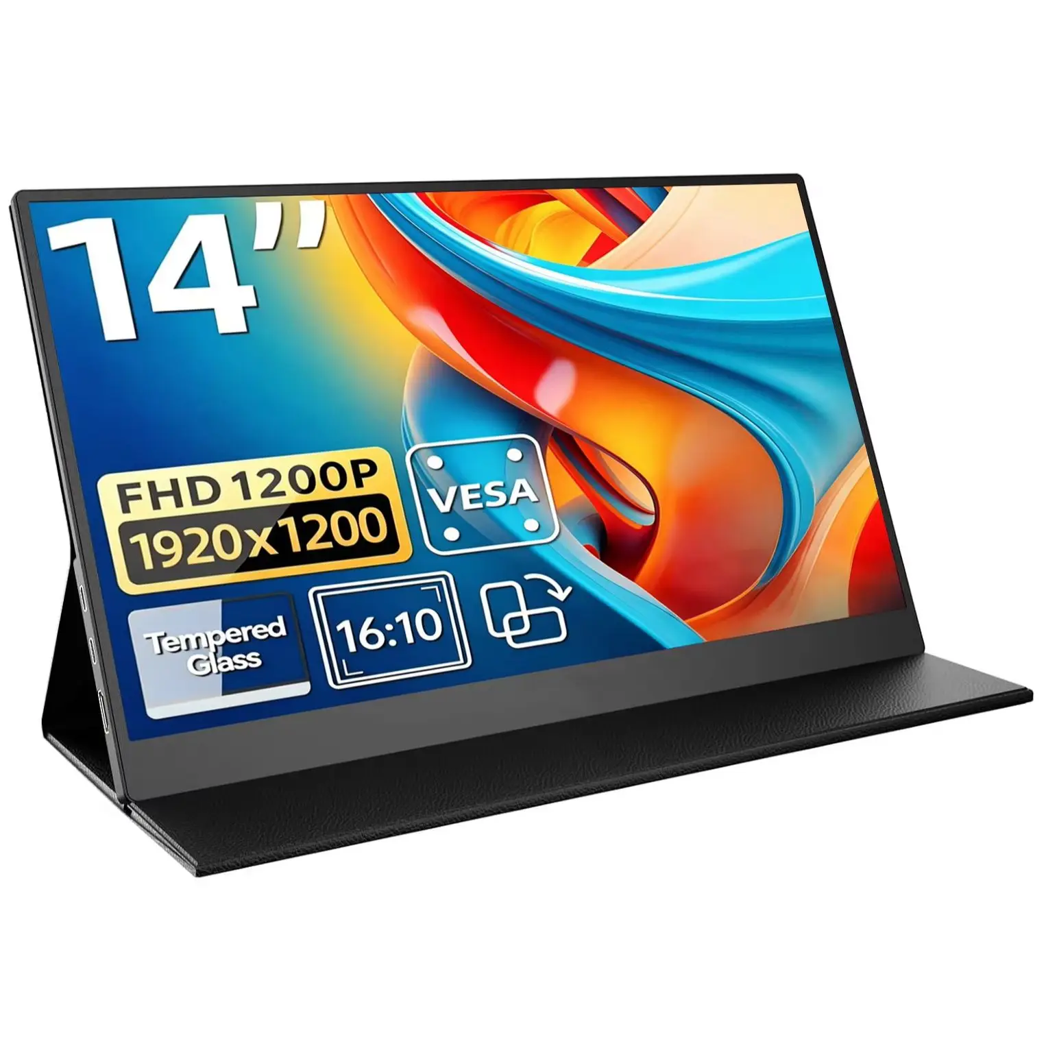 14 Inch 1920*1200P FHD Portable Monitors 60Hz 72%sRGB IPS 16:10 1000:1 With Type-C Mini HDMI For Laptop Phone  PS4/5 Mac XBox TV