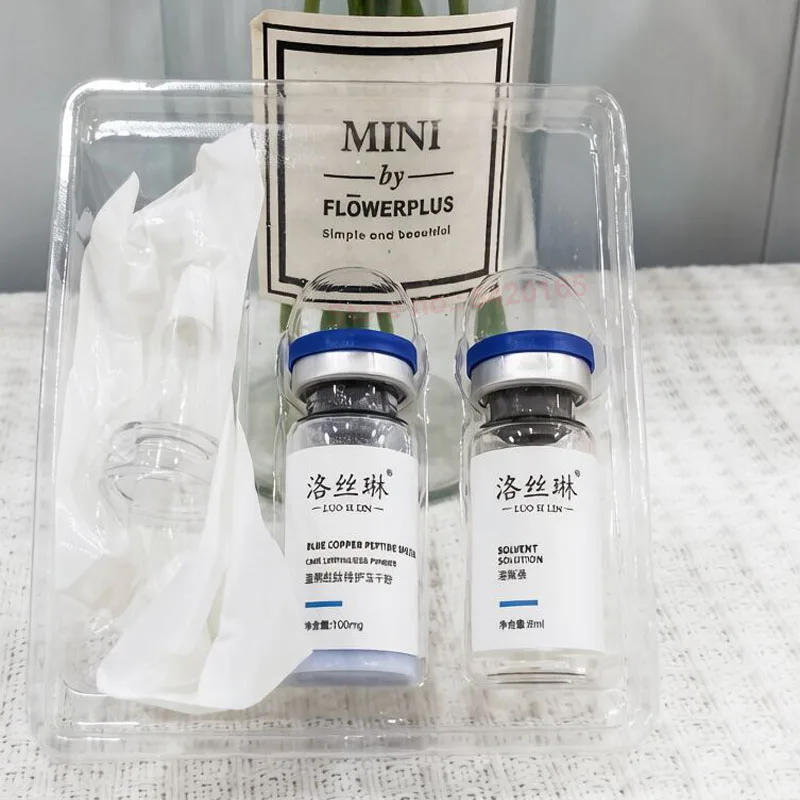 100mg GHK-Cu Blue Copper Peptide Freeze-Dried Powder Booster Repair Brightening Moisturizing Whitening Nourishing Face Serum ﻿