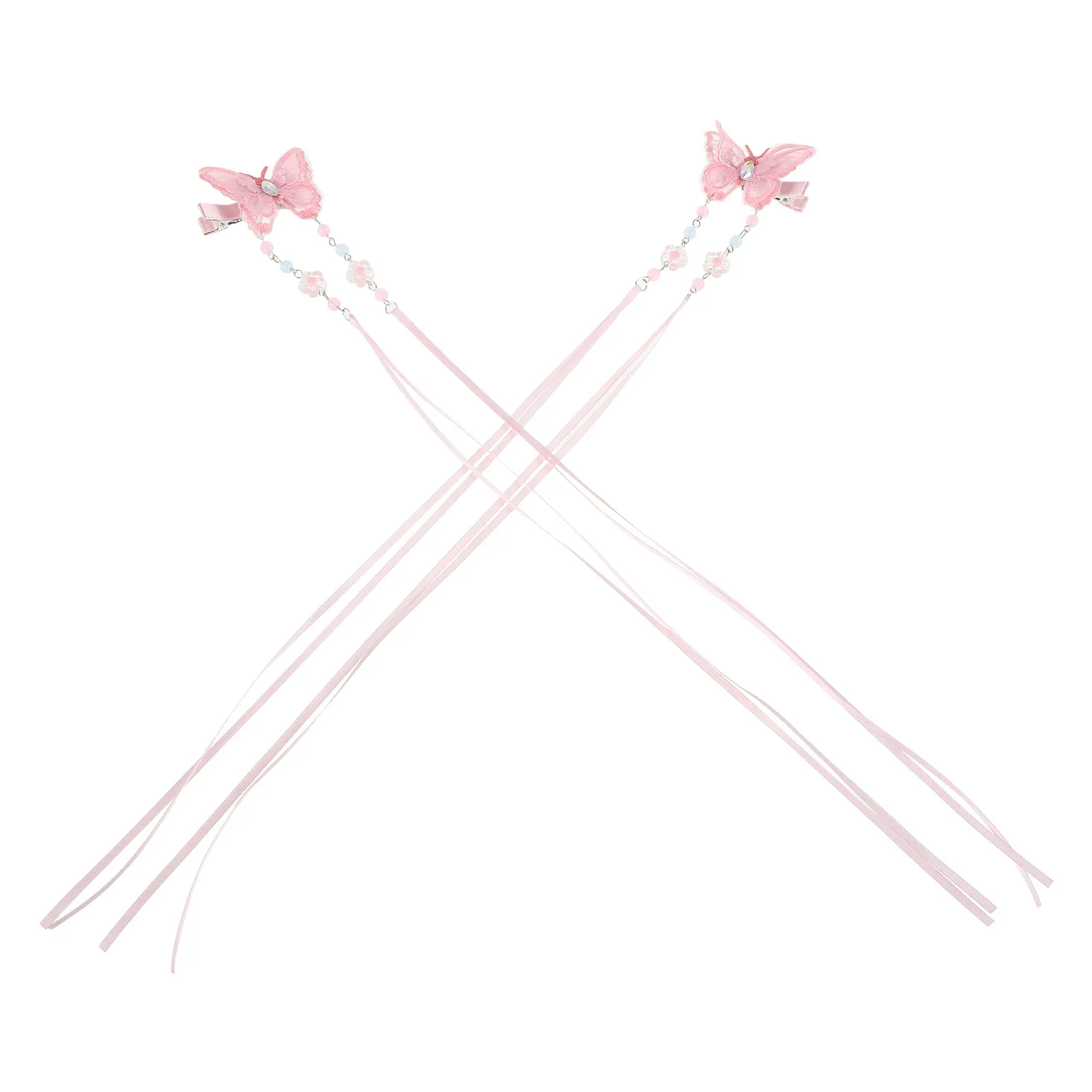 

2Pcs Chinese Style Tassel Hair Clips Zinc Alloy Mesh Hanfu Hair Accessories for Women Wedding Festival Dating Elegant