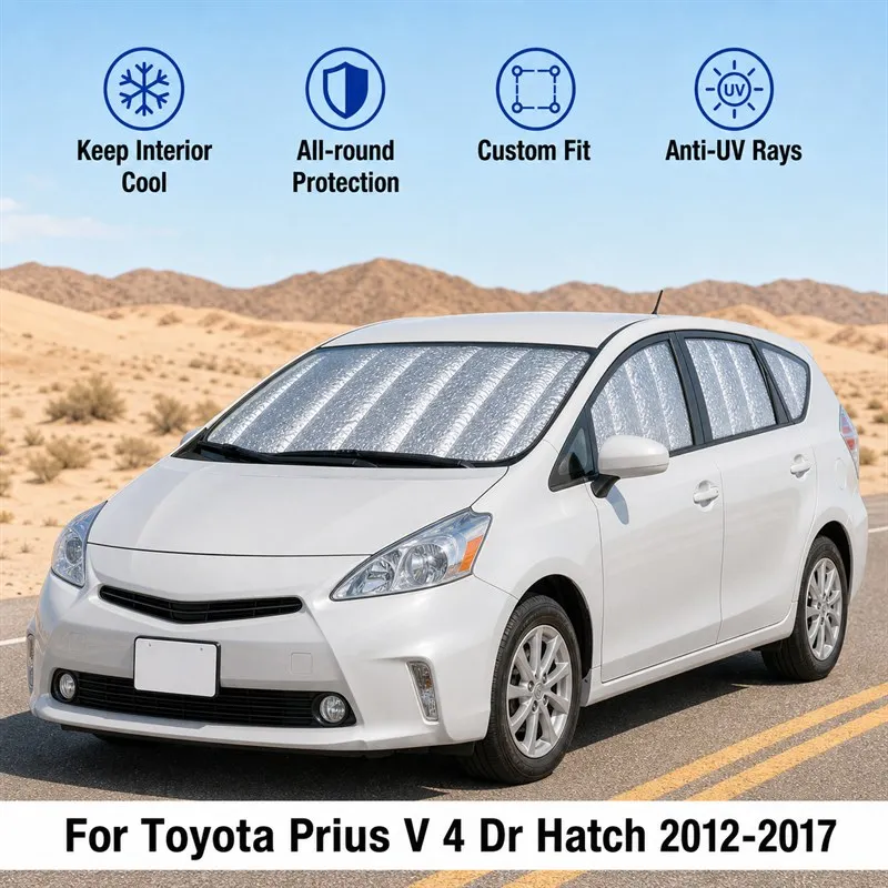 For Toyota Prius V 4 Dr Hatch 2012-2017 Full Set Car Window Sunshades UV Block Privacy Heat Insulated Foldable Car Curtain