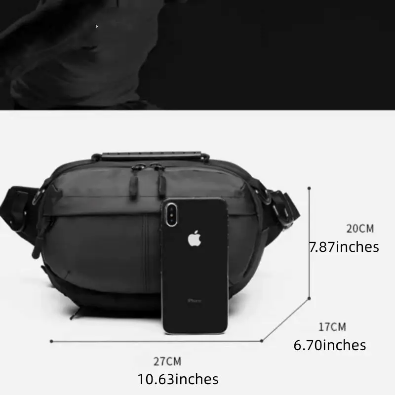 Bolso de hombro de tela Oxford impermeable para hombre, bolsa de pecho informal deportiva de gran capacidad para exteriores, nuevo