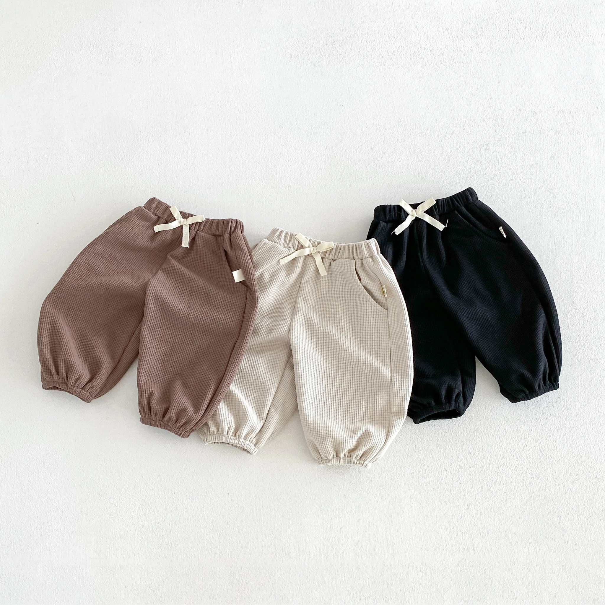New Spring and Autumn Baby-Sized Korean-Style Loose-Fitting Boys' and Girls' Pure Color Ankle-Length Pants