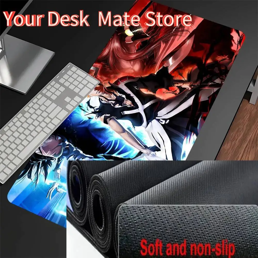 Anime BLEACH Großes Mauspad Gamer Schrank Pc Tastatur Computer Gummi Rutschfeste Schreibtischunterlage 900x400 Gaming Zubehör Mousepad Xxl