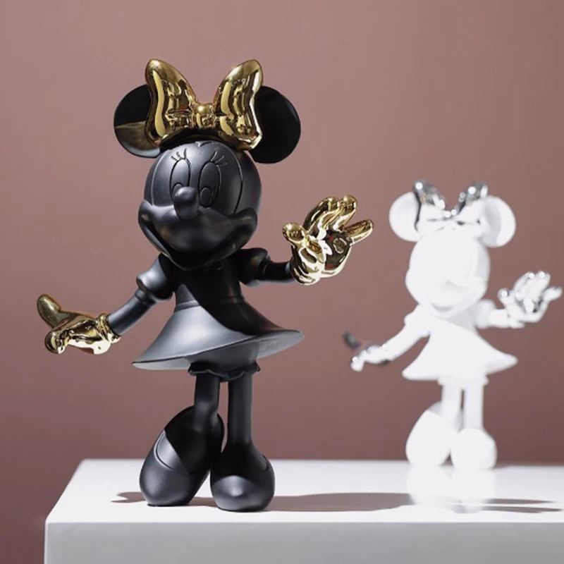 

29cm Welcome Minnie Mouse Action Figure Collection Doll Fashion Room Ornaments Statue Simple Modern Mickey Decoration Model Toys