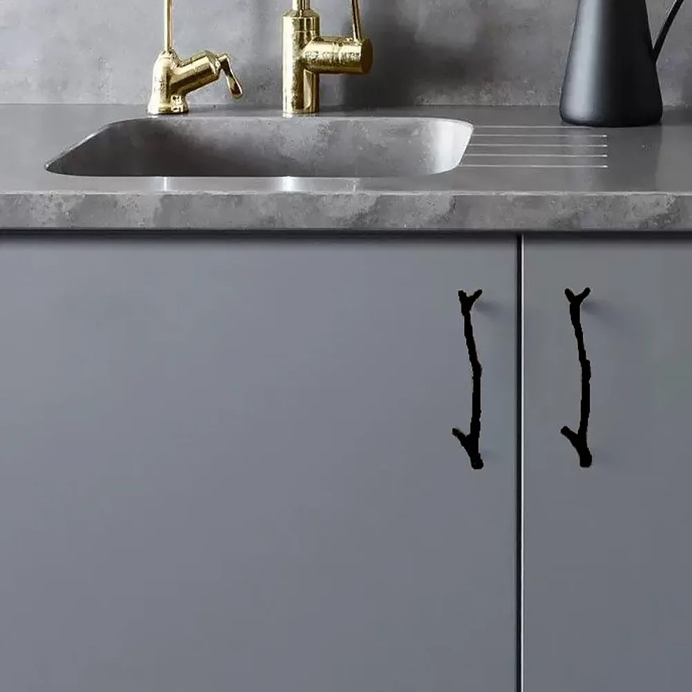 

2pcs Branch Shaped Knobs Premium Furniture Handles Cabinet Drawer Pulls Decorative Home Supplies Hardware Accessories