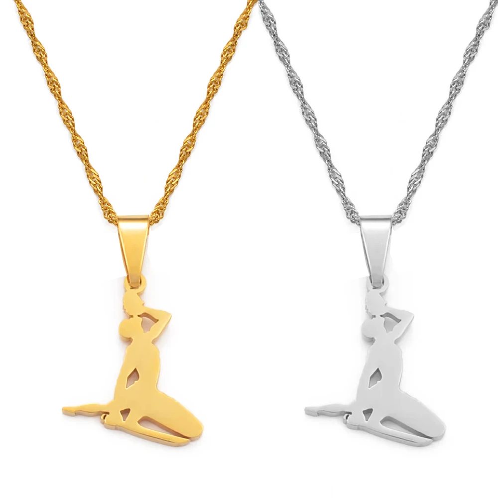 Anniyo 1.7CM Mini Haiti Pendant Necklaces For Women Girls SMALL SIZE Ayiti Jewelry of Haiti Jewellery @075921