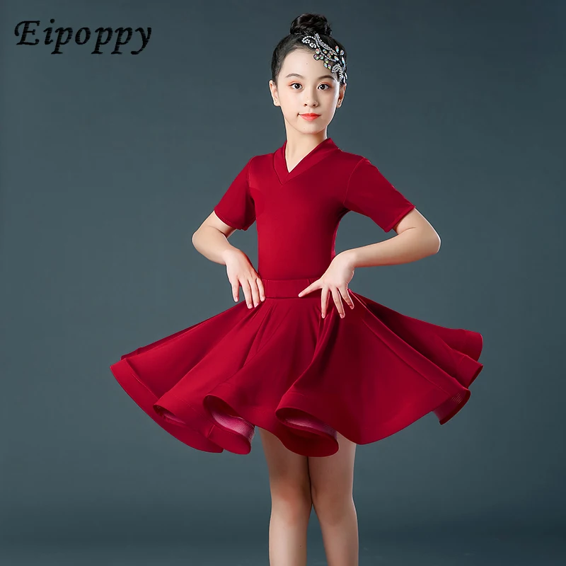 เสื้อผ้าเต้นรำละตินเด็กผู้หญิงเสื้อผ้าออกกำลังกายมีเกรด