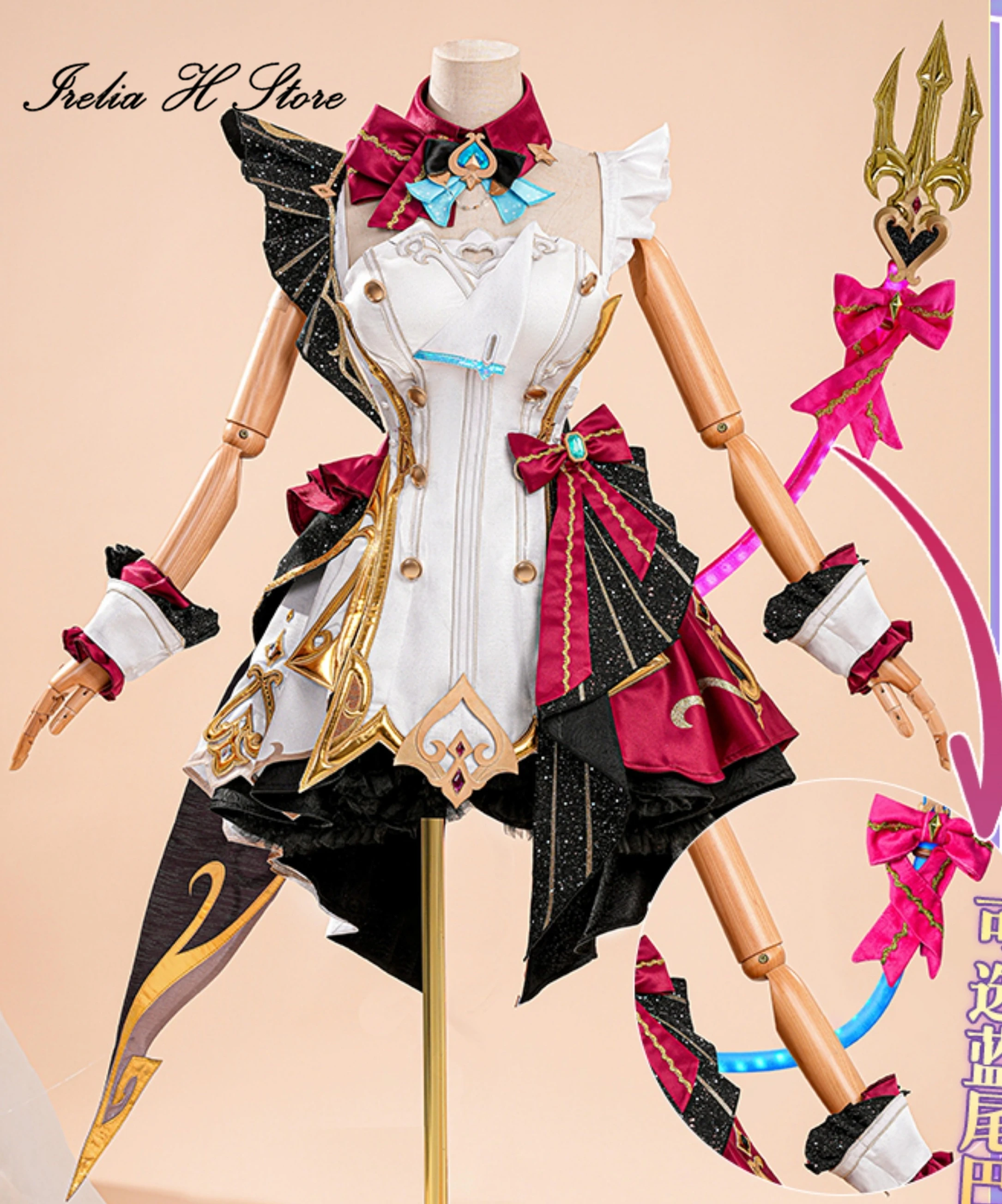 أزياء Irelia H Escoffier من Genshin Impact التأثيرية لعبة Escoffier فستان جميل أزياء الهالوين للنساء