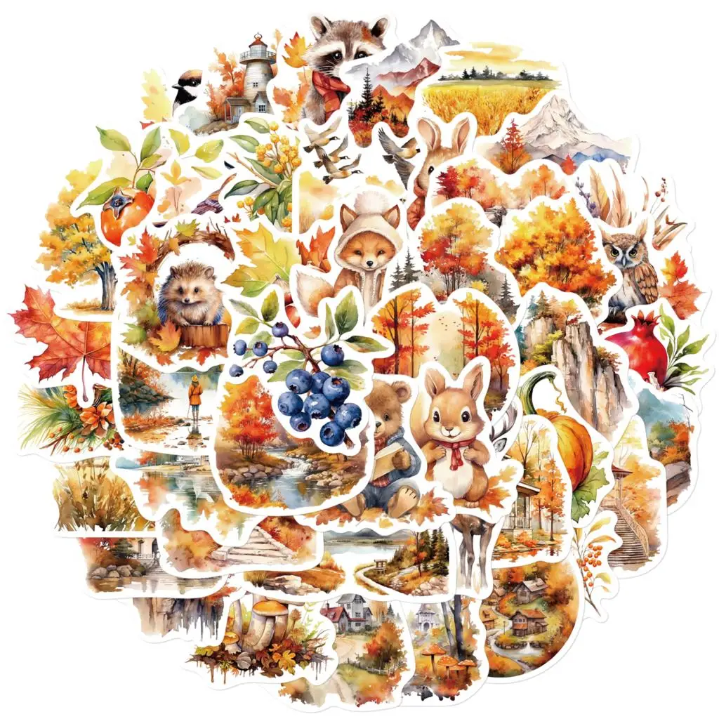 50PCS A Bountiful Autumn Harvest Sticker Decoration DIY Skateboard Guitar Laptop New Waterproof Graffiti Decal Wholesale