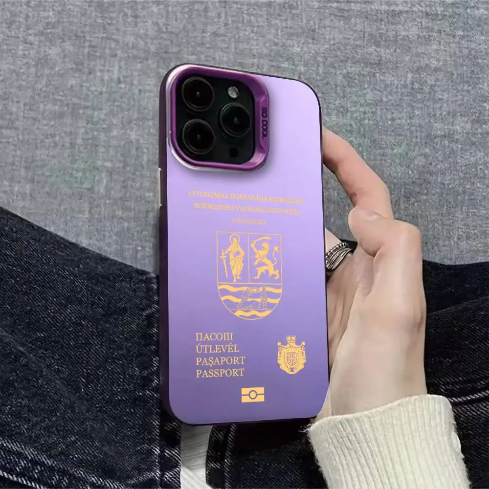 حافظة هاتف جواز السفر Wojvodina لهاتف iPhone 16,15,14,13,12,11,Pro,XS,Max,Plus,Mini,SE غطاء مقاوم للصدمات بلون الحلوى غير اللامعة #3