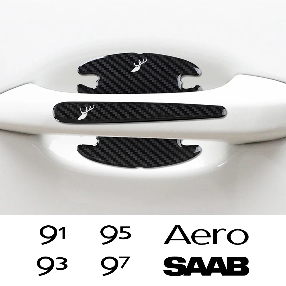 8PCS Car Door Handle Sticker Anti Scratch Protective For SAAB Hirsch Aero 91 93 94 95 97 99 900 9000 Aero X 93X 95X 94X 97X 900S