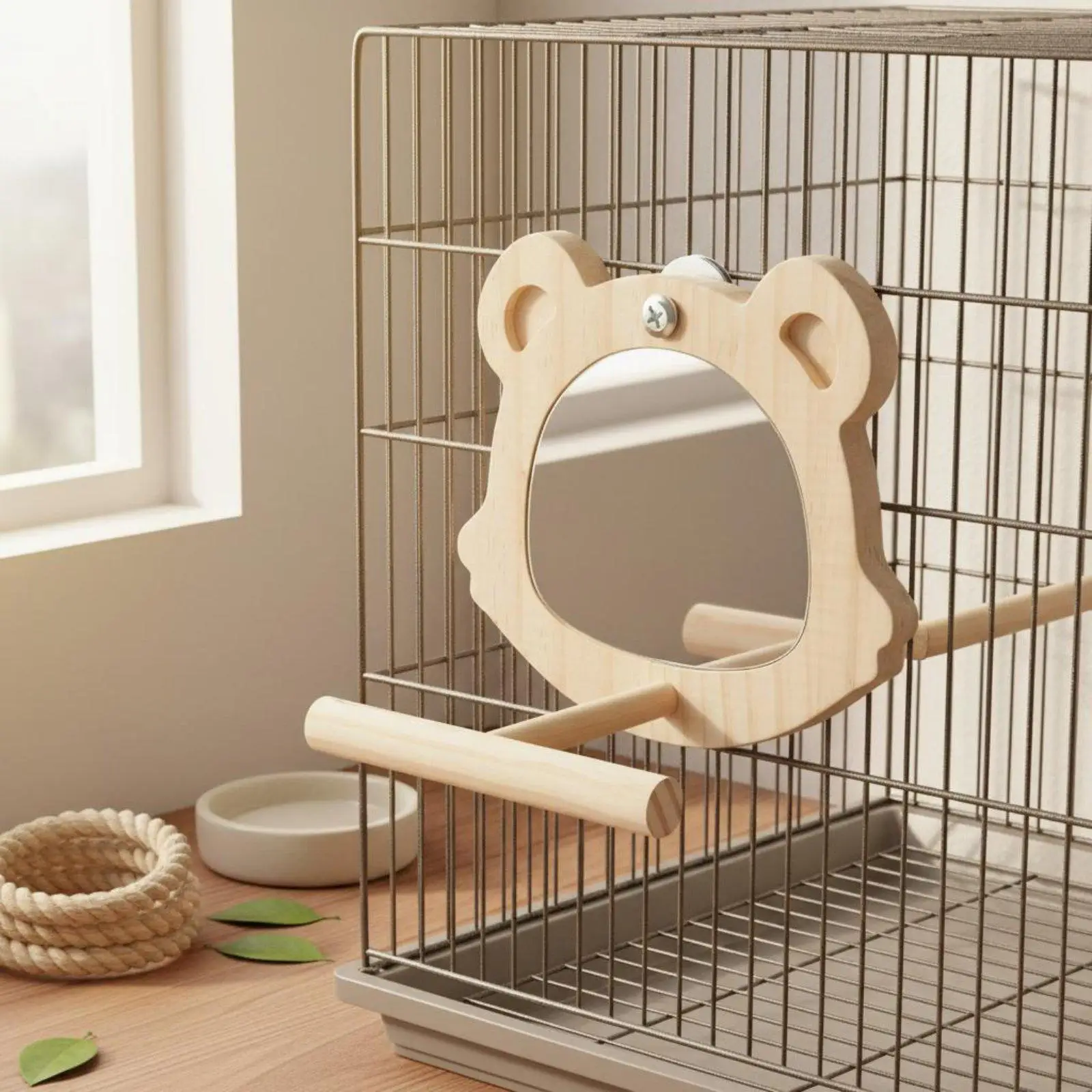 Interactive Parrot Play Cloud Swing for Bird Cage Wood Perch Toy Climbing Exercise Stable Parrot Stand