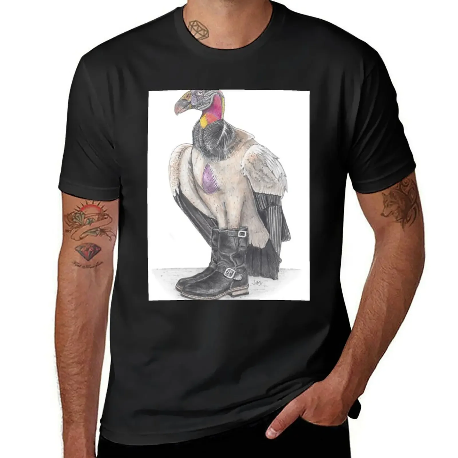 

King vulture in biker boots T-Shirt Funny t-shirts aesthetic clothes Aesthetic clothing t shirts men