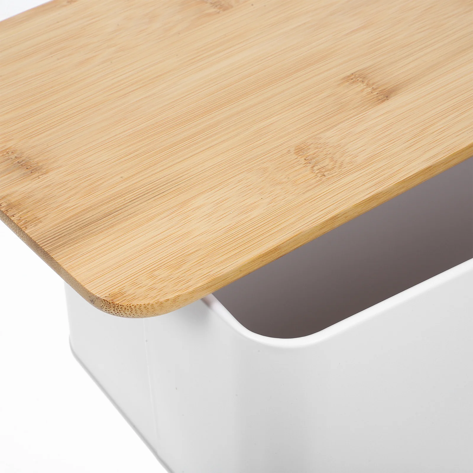 

Bread Box Carbon Steel Bamboo Lid Large Capacity Kitchen Bread Storage Container Countertop Organizer Kitchen Food Box