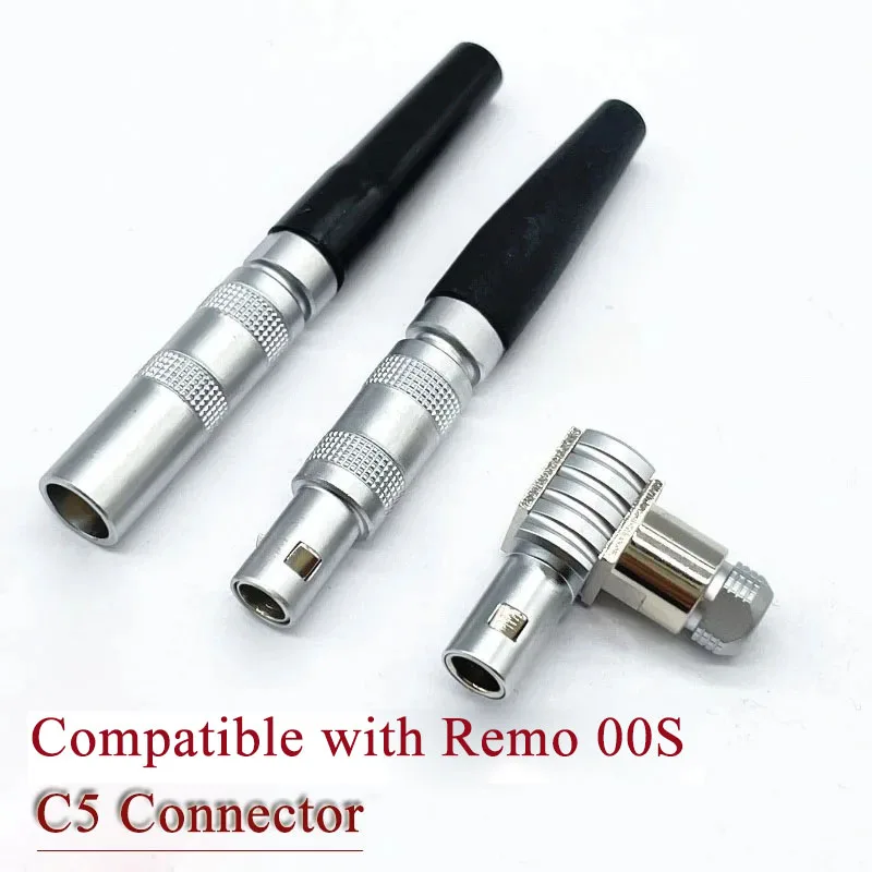 Compatible with Remo 00S Connector C5 Male Female Plug Connector Bent Male Socket Metal Ultrasonic Signal Plug Thickness Gauge