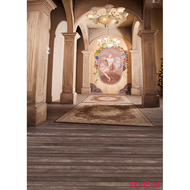 Vinyl Chụp Ảnh Phông Nền Chống Đỡ Hoa Sàn Gỗ Lâu Đài Cưới Chủ Đề Chụp Ảnh Phòng Thu Nền 2157 YXFL-61