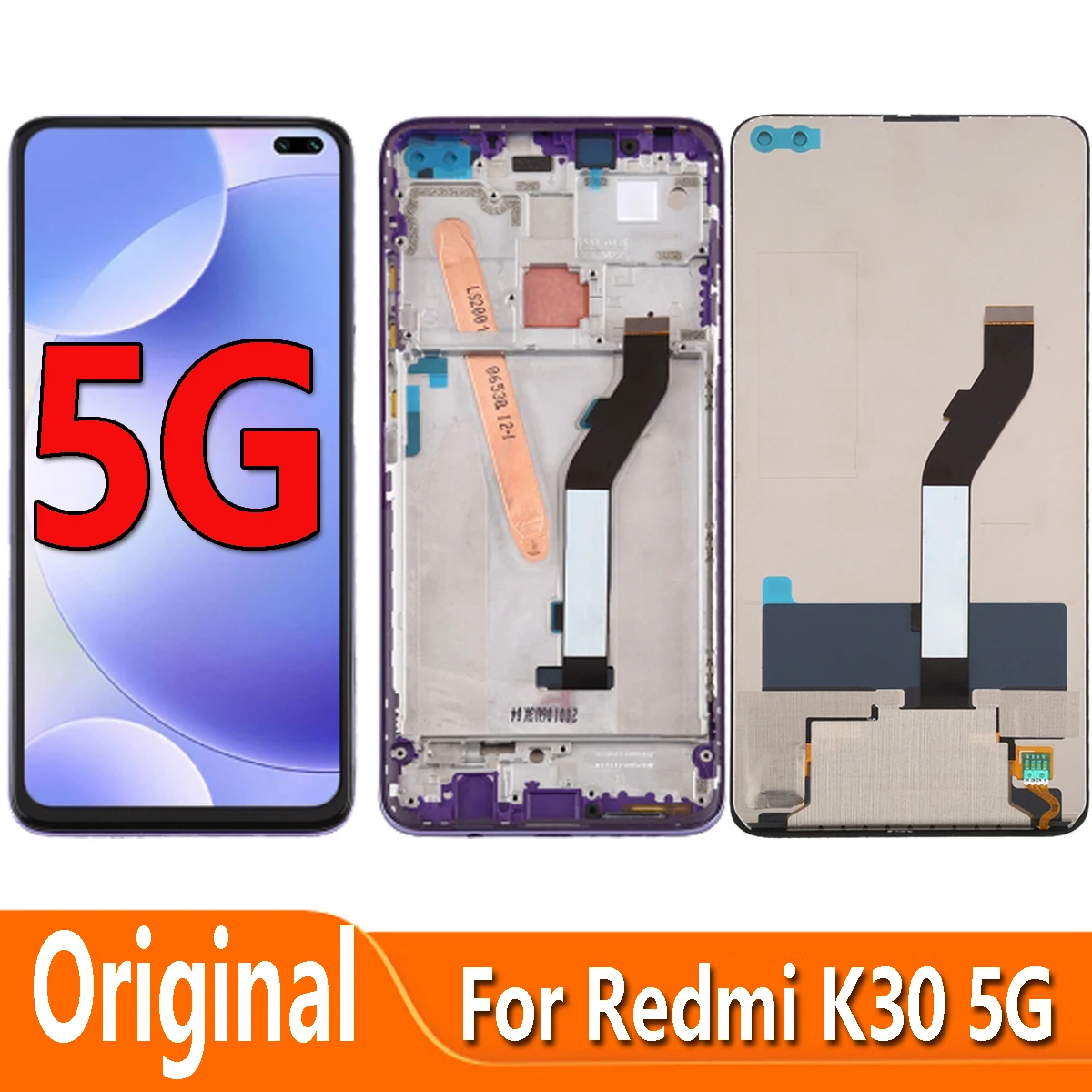 

Original 6.67" For Xiaomi Redmi K30 5G M1912G7BE M1912G7BC LCD Display Touch Screen Digitizer Assemby Replacement Parts Hongmi