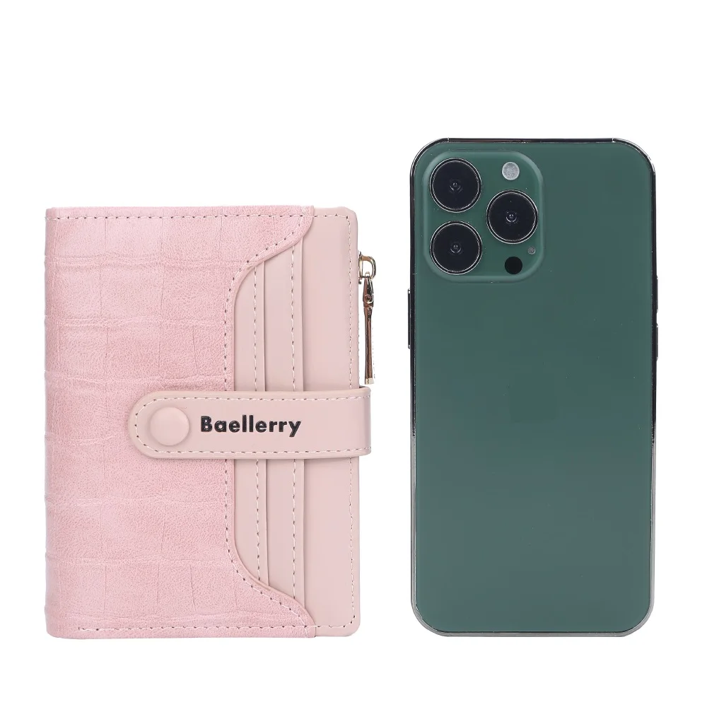 New Leather Short Women Wallets Fashion Crocodile Pattern Small Female Wallet Zipper Coin Pouch Cute Ladies Card Holder Purses